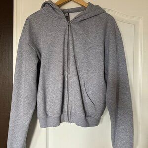 SKIMS Classic Zip-Up Hoodie – Grey – Size Large